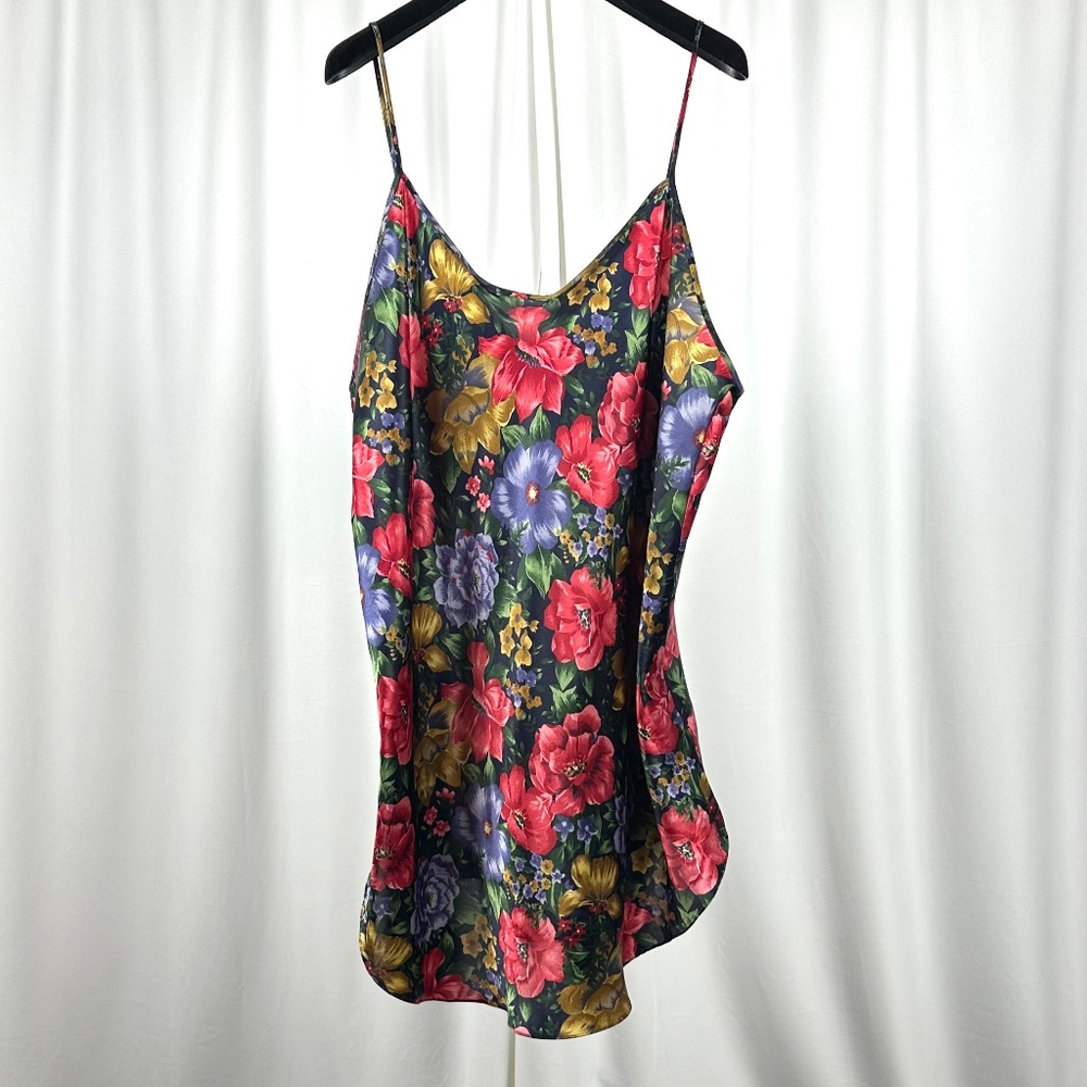 Vintage 90s Floral Slip Dress Linda for Eaton Spaghetti Straps - Picture 3 of 13